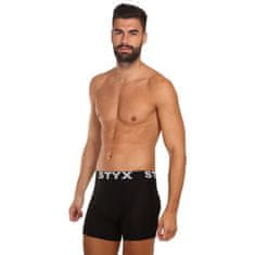 Styx 3PACK Fekete long férfi boxeralsó sport gumi (3U960) - méret XL