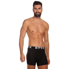 Styx 3PACK Fekete long férfi boxeralsó sport gumi (3U960) - méret XL