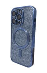 Forever Szilikon TPU tok Mag Glitter Chrome iPhone 12 Pro, kék (TPUAPIP12PMGCTFOBL)