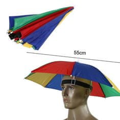 Northix Összecsukható esernyő fejre - színes design 