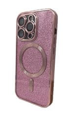 Forever Szilikon TPU védőtok Mag Glitter Chrome iPhone 12 Pro számára (TPUAPIP12PMGCTFOPI), rózsaszín