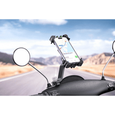 XO univerzális motorkerékpár visszapillantó tükörre szerelhető telefontartó 4,0-7,6 '' méretű készülékekhez - C118 - fekete (XO835331)