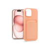Apple iPhone 15 Plus szilikon hátlap kártyatartóval - Card Case - pink (PT-6846)