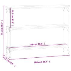 Vidaxl szürke sonoma színű szerelt fa konzolasztal 100x22,5x75 cm 834028