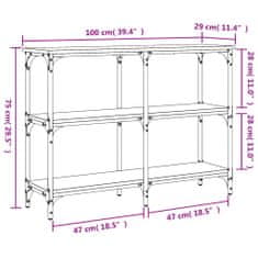 Vidaxl barna tölgyszínű szerelt fa tálalóasztal 100x29x75 cm 834104