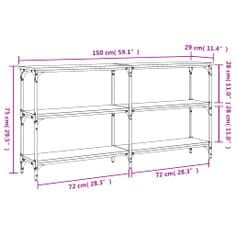 Vidaxl füstös tölgy színű szerelt fa tálalóasztal 150x29x75 cm 834107