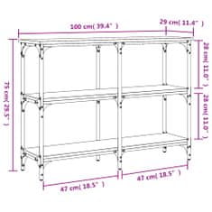 Vidaxl füstös tölgy színű szerelt fa tálalóasztal 100 x 29 x 75 cm 834102