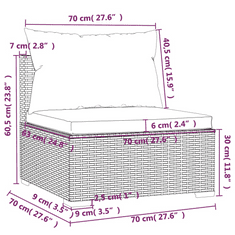 Vidaxl 4 részes szürke polyrattan kerti ülőgarnitúra párnákkal (317573)