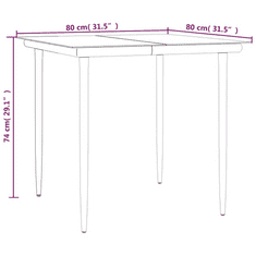 Vidaxl 3-részes polyrattan és acél kerti étkezőgarnitúra párnával (3186969)