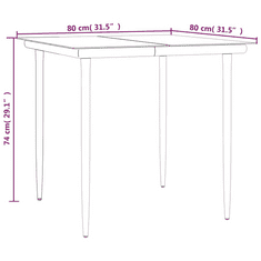 Vidaxl 3-részes polyrattan és acél kerti étkezőgarnitúra párnával (3187001)