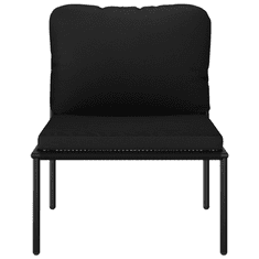 Vidaxl 3 részes fekete PVC kerti ülőgarnitúra párnákkal (48593)