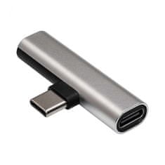 Akyga adapter USB-C (m) - USB-C (f) / Jack 3,5 mm-es DAC adapterre