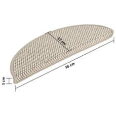 Vidaxl 15 db szizál hatású tópszínű öntapadó lépcsőszőnyeg 56x17x3 cm 326859