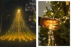 CoolCeny Karácsonyi LED fénylánc - vízesés csillaggal - Fehér