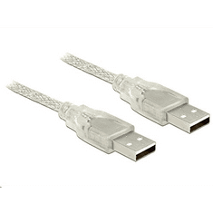 DELOCK 83889 USB 2.0 A > USB 2.0 A összekötő kábel, 2 m, áttetsző (83889)