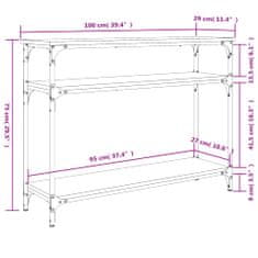 Vidaxl fekete szerelt fa tálalóasztal 100x29x75 cm 834035