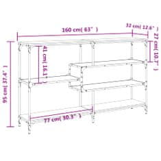 Vidaxl fekete szerelt fa tálalóasztal 160x32x95 cm 833955