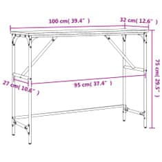 Vidaxl füstös tölgy színű szerelt fa tálalóasztal 100x32x75 cm 834057