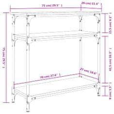 Vidaxl fekete szerelt fa tálalóasztal 75x29x75 cm 834040