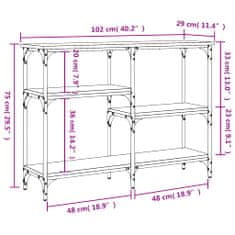 Vidaxl fekete szerelt fa tálalóasztal 102x29x75 cm 834080