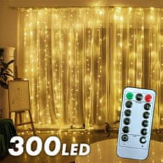 Shopdbest Varázslatos Ünnepi Dekor - 300 Meleg Fényű LED, 8 Villogási Mód