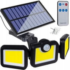 MG Solar Street szolár lámpa 171 LED COB 36W 3m, fekete