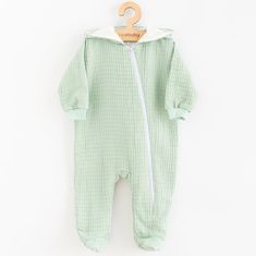 NEW BABY Új Baby Comfort Clothes Baby Muslin kapucnis pulóver Sage - 80 (9-12m)