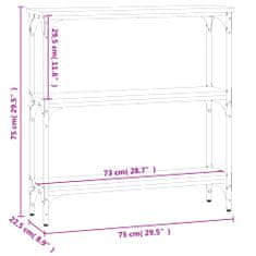 Vidaxl fekete szerelt fa tálalóasztal 75x22,5x75 cm 834030