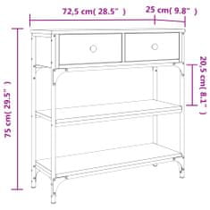 Vidaxl barna tölgyszínű szerelt fa tálalóasztal 72,5x25x75 cm 834189