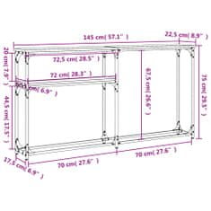 Vidaxl barna tölgyszínű szerelt fa tálalóasztal 145x22,5x75 cm 834099