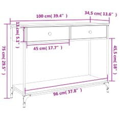 Vidaxl fekete szerelt fa tálalóasztal 100 x 34,5 x 75 cm 834170