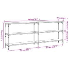 Vidaxl barna tölgyszínű szerelt fa tálalóasztal 200x29x75 cm 834114