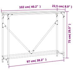 Vidaxl fekete szerelt fa tálalóasztal 102 x 22,5 x 75 cm 834130