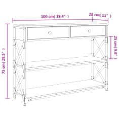 Vidaxl barna tölgyszínű szerelt fa tálalóasztal 100 x 28 x 75 cm 834194