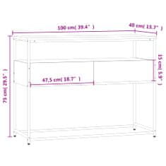 Vidaxl barna tölgyszínű szerelt fa tálalóasztal 100x40x75 cm 834154