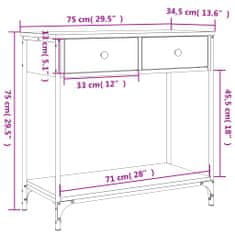 Vidaxl fekete szerelt fa tálalóasztal 75 x 34,5 x 75 cm 834175