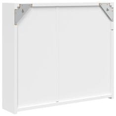 Greatstore fehér tükrös fürdőszobaszekrény LED-del 60 x 13 x 52 cm