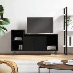 Vidaxl fekete szerelt fa TV-szekrény 100x35x55 cm (831317)