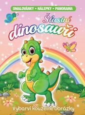 Boldog dinoszauruszok - színezés, matricák, panoráma