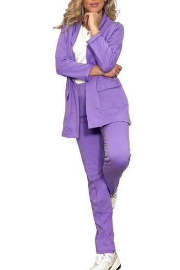 Amiatex Női nadrág Cigarette violet + Nőin zokni Gatta Calzino Strech