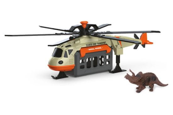 Helikopter dinoszauruszokkal és effektekkel 39 cm - változat- és színvariánsok keveréke