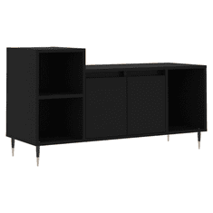 Vidaxl fekete szerelt fa TV-szekrény 100x35x55 cm (831309)