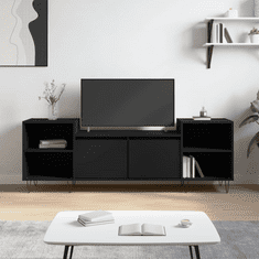 Vidaxl fekete szerelt fa TV-szekrény 160x35x55 cm (831341)