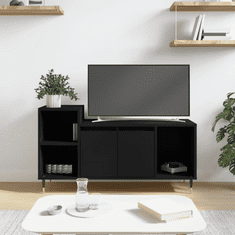 Vidaxl fekete szerelt fa TV-szekrény 100x35x55 cm (831309)