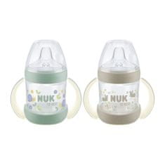 Nuk Baby Bottle For Nature tanuló cumisüveg hőmérséklet-szabályozóval, zöld 150 ml