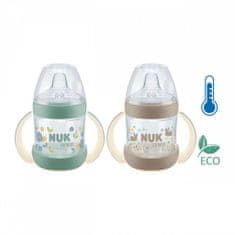 Nuk for Nature tanuló cumisüveg hőmérséklet-szabályozóval 6-18m barna színű