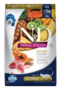 N&D TROPICAL SELECTION CAT Lamb ivartalanított 4+1kg