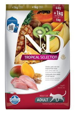 N&D TROPICAL SELECTION CAT Adult Csirke 4+1kg