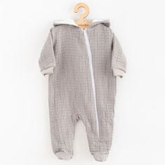 NEW BABY Új baba Comfort ruhák kapucnis baba muszlin pulóver szürke - 80 (9-12m)