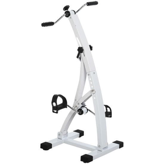 HOMCOM fitnesz kerékpár, 6 szintes, LCD képernyő, 41 × 50 × 96 cm, fehér